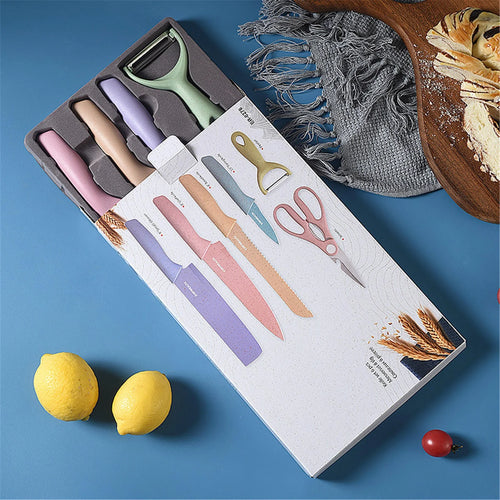 SET JUEGO DE CUCHILLOS COLORES 6 PIEZAS